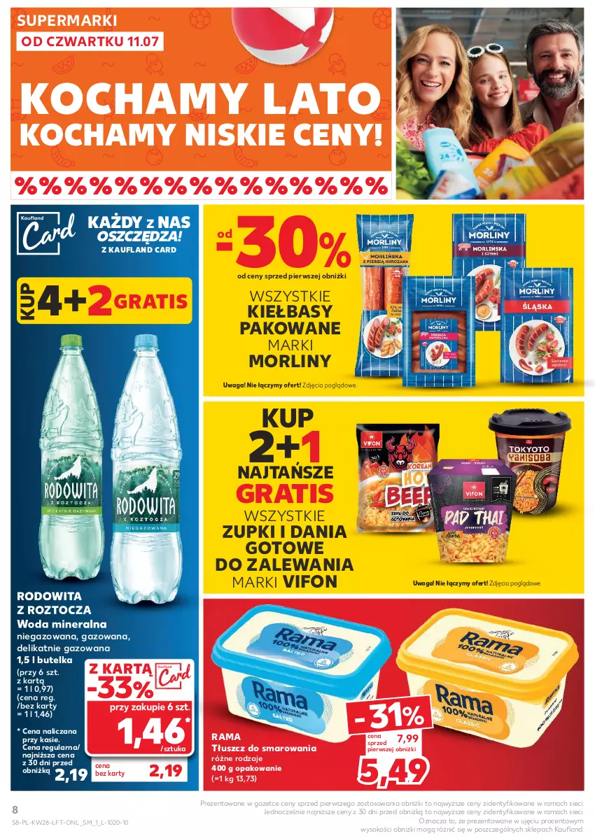 Gazetka promocyjna Kaufland - Gazetka tygodnia - ważna 11.07 do 17.07.2024 - strona 8 - produkty: Dania gotowe, Gra, Koc, Morliny, Rama, Sok, Waga, Woda, Woda mineralna