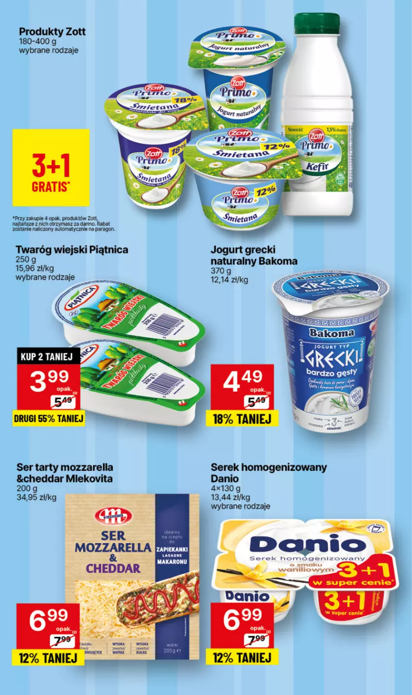 Gazetka promocyjna Delikatesy Centrum - NOWA GAZETKA Delikatesy Centrum od 25 marca! 25-31.03.2024 - ważna 25.03 do 31.03.2024 - strona 50 - produkty: Bakoma, Cheddar, Danio, Jogurt, Mleko, Mlekovita, Mozzarella, Piątnica, Por, Ser, Serek, Serek homogenizowany, Twaróg, Zott