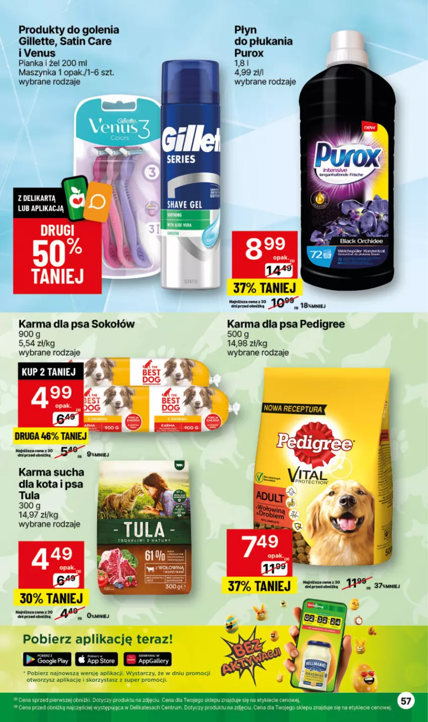 Gazetka promocyjna Delikatesy Centrum - NOWA GAZETKA Delikatesy Centrum od 25 marca! 25-31.03.2024 - ważna 25.03 do 31.03.2024 - strona 57 - produkty: Gillette, Maszynka, Pedigree, Pur, Rum, Sati, Sok, Sokołów, Sos, Szynka, Tera, Venus