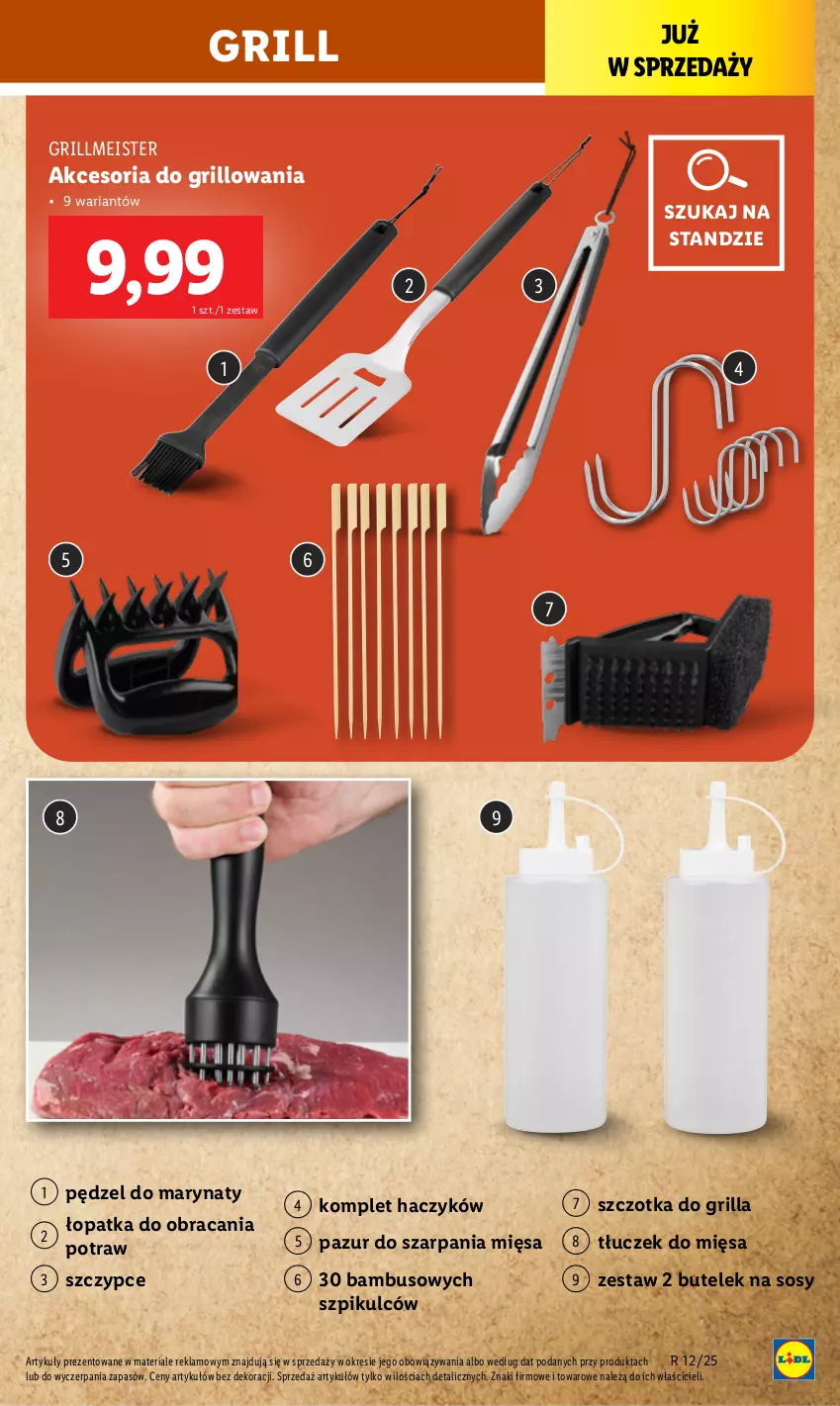 Gazetka promocyjna Lidl - GAZETKA - ważna 19.05 do 24.05.2025 - strona 33 - produkty: Grill, Haczyk, Sos, Szczotka, Szczypce, Tłuczek