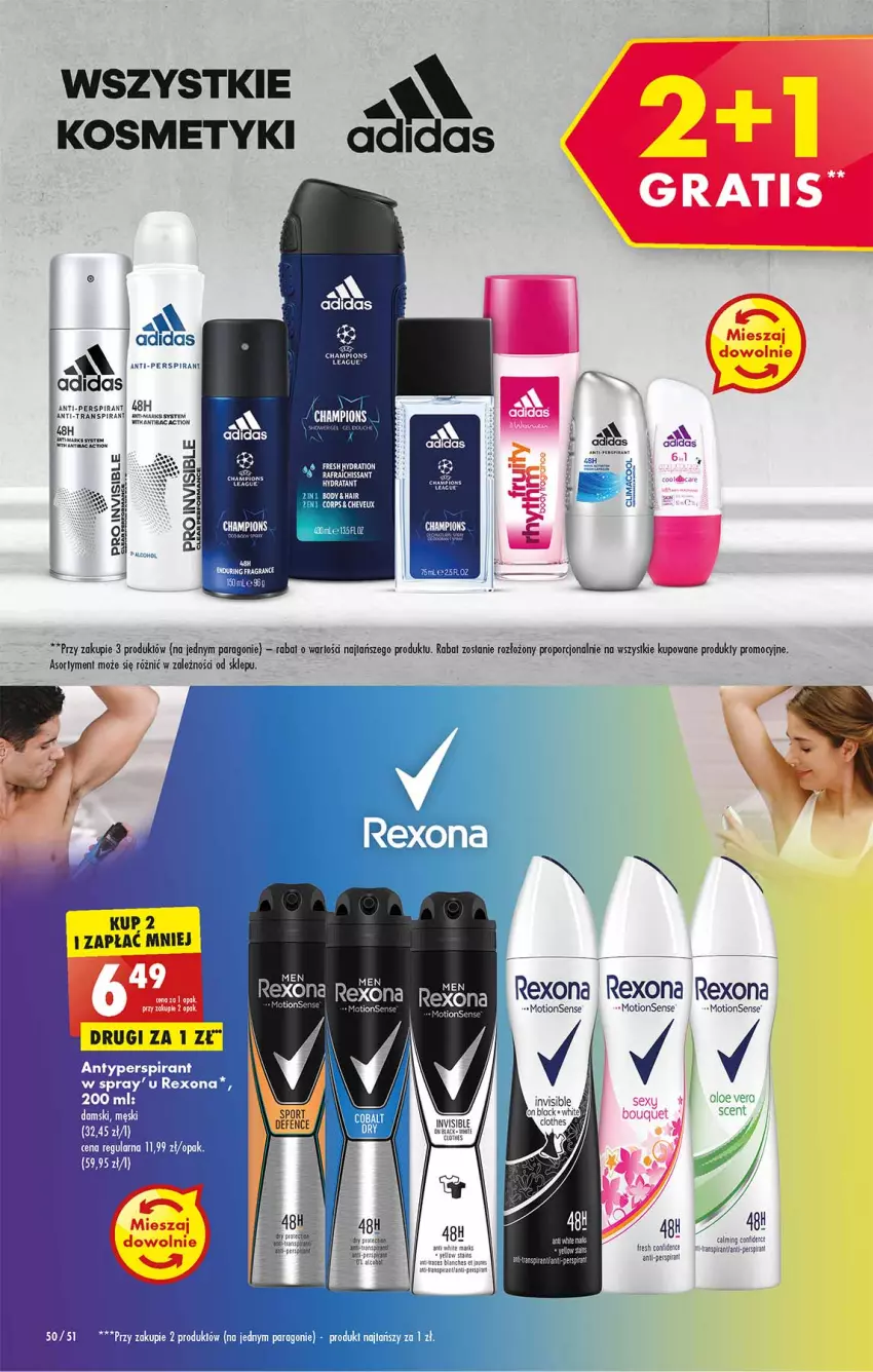 Gazetka promocyjna Biedronka - W tym tygodniu - ważna 11.04 do 16.04.2022 - strona 50 - produkty: Adidas, Aloe vera, Antyperspirant, Ba!, Fa, Lack, Por, Rexona, Ser, Tran