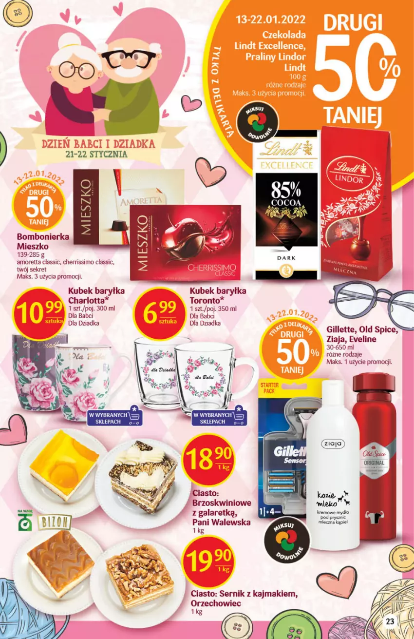 Gazetka promocyjna Delikatesy Centrum - Gazetka DC02 - ważna 13.01 do 19.01.2022 - strona 23 - produkty: Eveline, Gala, Gillette, Kret, Kubek, Old Spice, Ser, Ziaja