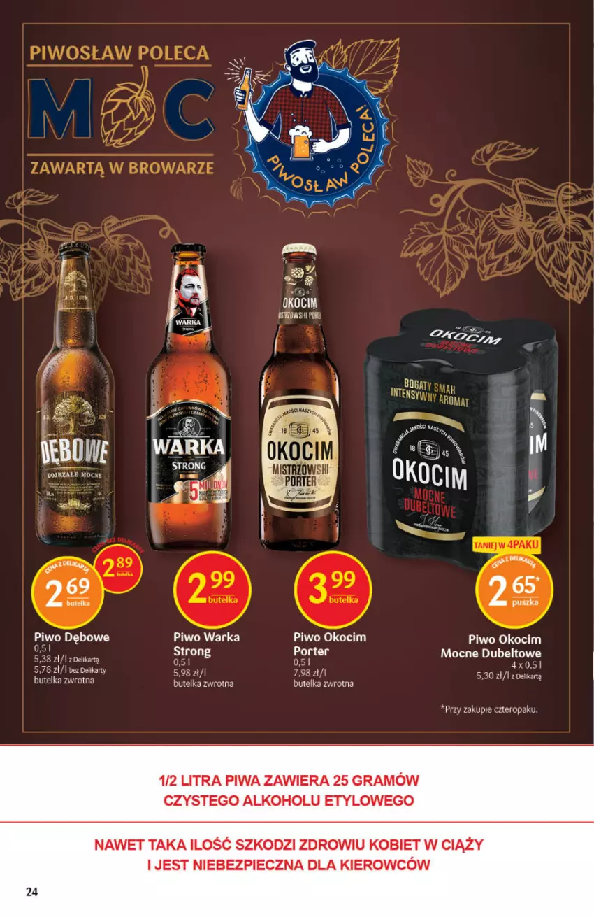 Gazetka promocyjna Delikatesy Centrum - Gazetka DC02 - ważna 13.01 do 19.01.2022 - strona 24 - produkty: Gra, Koc, Okocim, Piec, Piwa, Piwo, Warka