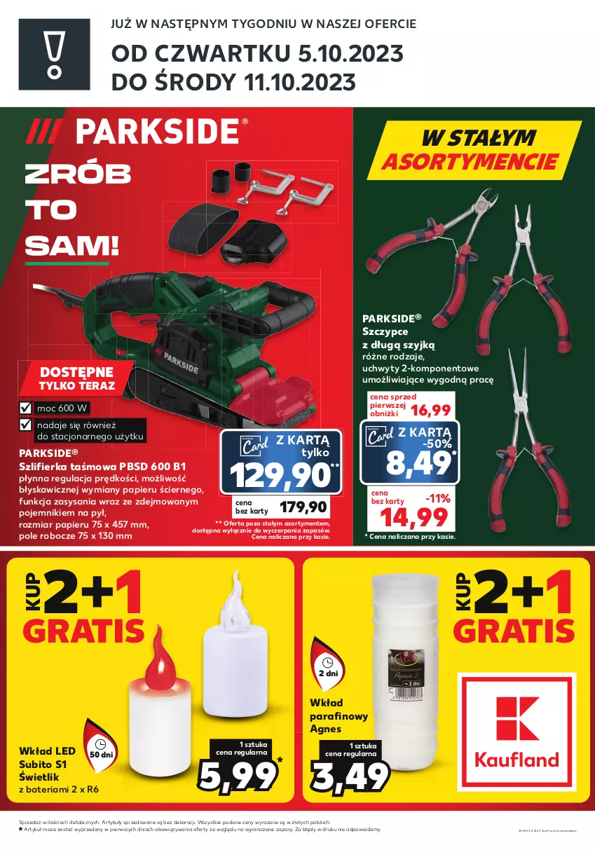 Gazetka promocyjna Kaufland - Zapowiedź oferty - ważna 28.09 do 04.10.2023 - strona 2 - produkty: Bateria, Gra, Papier, Parkside, Pojemnik, Szczypce, Szlifierka, Tera, Uchwyty