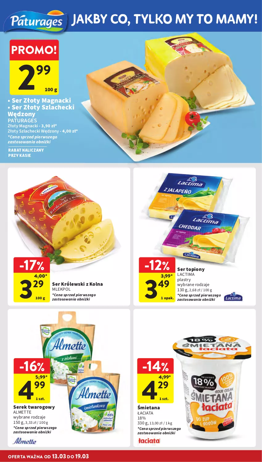 Gazetka promocyjna Intermarche - Gazetka Intermarche - ważna 13.03 do 19.03.2025 - strona 20 - produkty: Almette, Królewski, Ser, Ser topiony, Serek, Serek twarogowy, Top