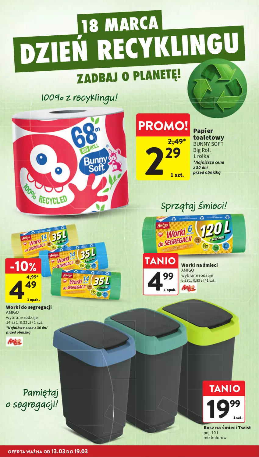 Gazetka promocyjna Intermarche - Gazetka Intermarche - ważna 13.03 do 19.03.2025 - strona 34 - produkty: Kosz, Mięta, Papier, Papier toaletowy, Worki na śmiec, Worki na śmieci