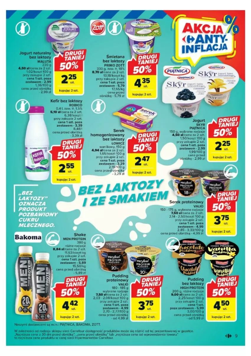 Gazetka promocyjna Carrefour - ważna 13.11 do 18.11.2023 - strona 16 - produkty: Bakoma, BIC, Jogurt, Jogurt naturalny, Kefir, Kosz, Piątnica, Pudding, Robico, Ser, Serek, Zott