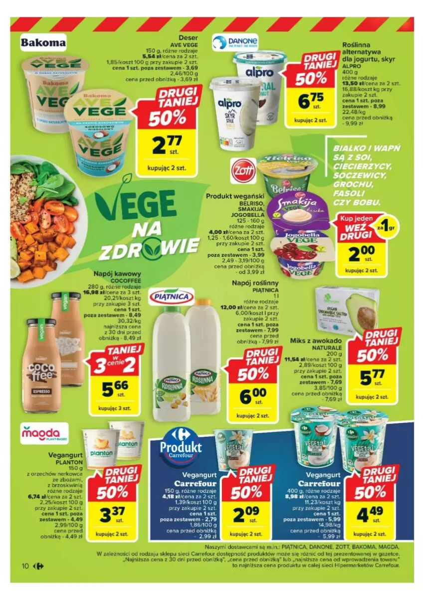 Gazetka promocyjna Carrefour - ważna 13.11 do 18.11.2023 - strona 2 - produkty: Alpro, Bakoma, Belriso, Danone, Deser, Jogurt, Kosz, Napój, Napój roślinny, Piątnica, Ser, Vegangurt, Zott