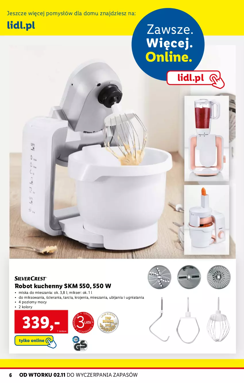 Gazetka promocyjna Lidl - KATALOG SKLEPU ONLINE DOM I KUCHNIA - ważna 02.11 do 28.11.2021 - strona 6 - produkty: Mikser, Miska, Robot, Ser