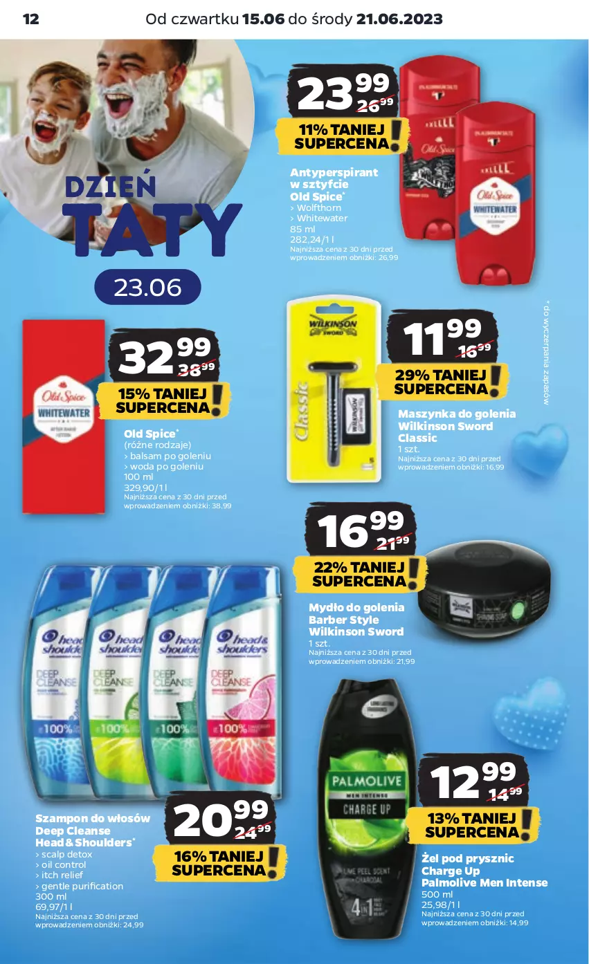 Gazetka promocyjna Netto - Artykuły spożywcze - ważna 15.06 do 21.06.2023 - strona 12 - produkty: Antyperspirant, Balsam po goleniu, Control, Maszynka, Maszynka do golenia, Mydło, Old Spice, Palmolive, Pur, Szampon, Szynka, Wilkinson Sword, Woda, Woda po goleniu