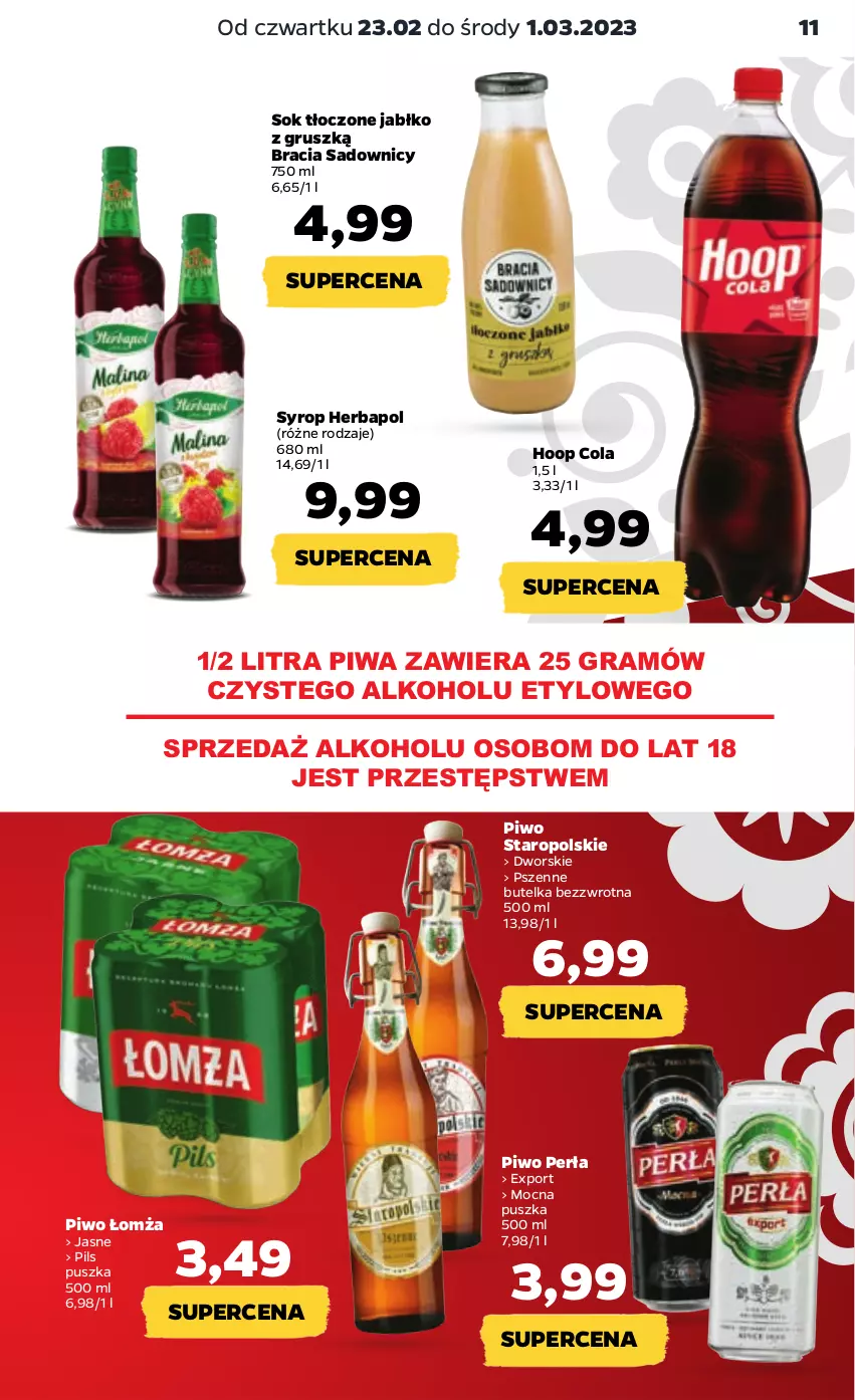 Gazetka promocyjna Netto - Artykuły spożywcze - ważna 23.02 do 01.03.2023 - strona 11 - produkty: Gra, Herbapol, Hoop, Perła, Piwa, Piwo, Por, Sok, Syrop