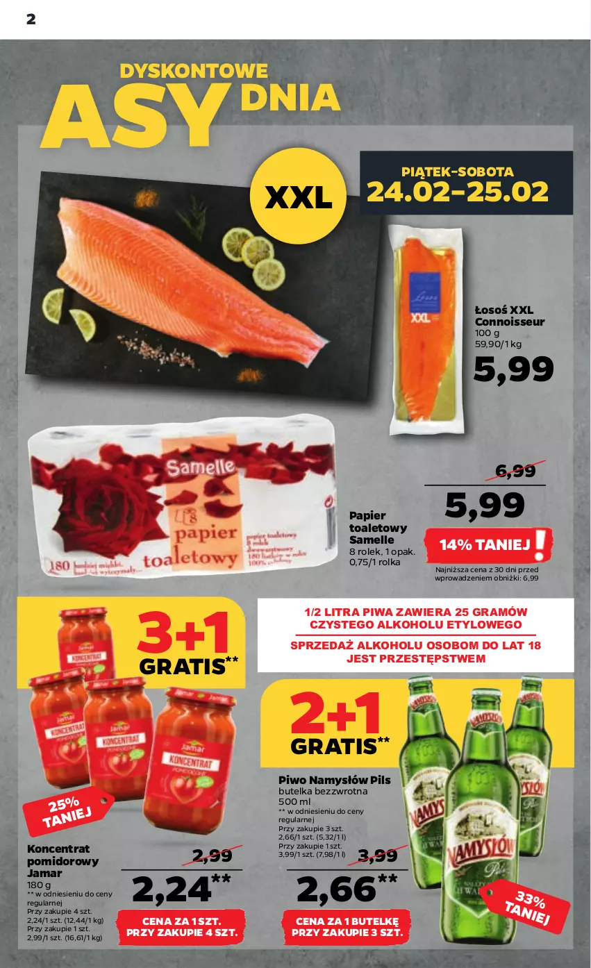 Gazetka promocyjna Netto - Artykuły spożywcze - ważna 23.02 do 01.03.2023 - strona 2 - produkty: Gra, Koncentrat pomidorowy, Namysłów, Papier, Papier toaletowy, Piwa, Piwo