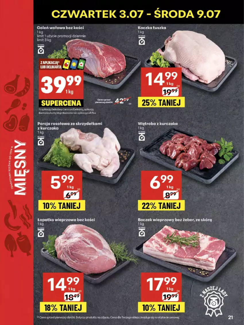 Gazetka promocyjna Delikatesy Centrum - Franczyza DC27 Czwartek - ważna 03.07 do 09.07.2025 - strona 21 - produkty: Dron, Kaczka, Kurczak, Por, Rum, Tusz