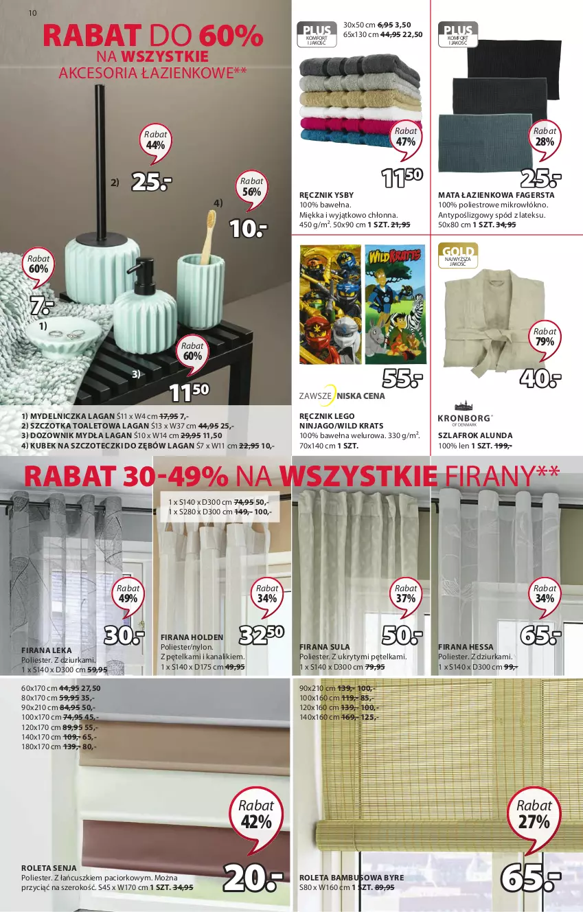 Gazetka promocyjna Jysk - Oferta tygodnia - ważna 30.06 do 13.07.2021 - strona 11 - produkty: Dozownik, Dozownik mydła, Fa, Firana, Kubek, Kubek na szczoteczki do zębów, LEGO, LEGO Ninjago, Mata łazienkowa, Mydelniczka, Ręcznik, Roleta, Szczotka, Szlafrok, Wełna