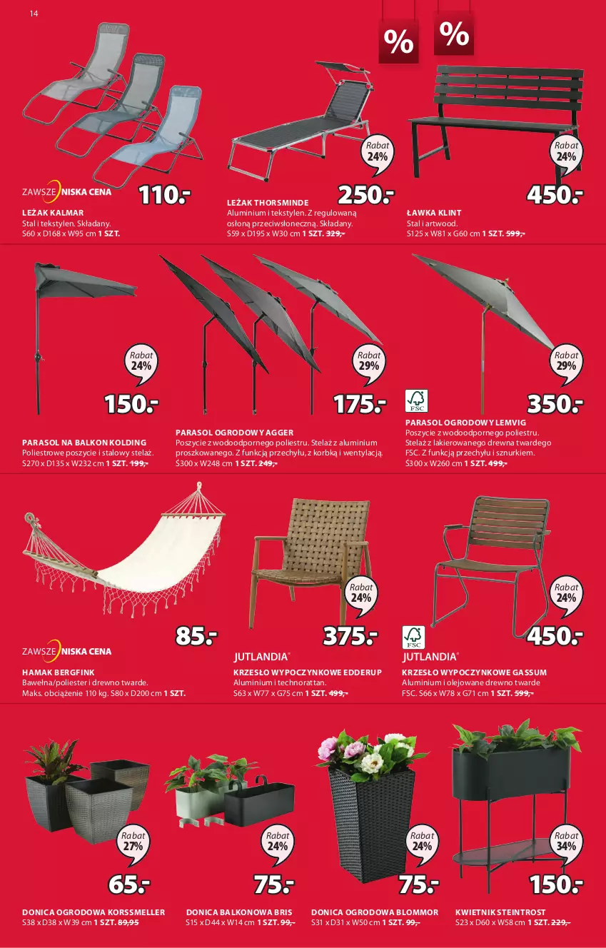 Gazetka promocyjna Jysk - Oferta tygodnia - ważna 30.06 do 13.07.2021 - strona 15 - produkty: Artwood, Hama, Kalmar, Krzesło, Kwietnik, Lakier, Olej, Parasol, Por, Wełna