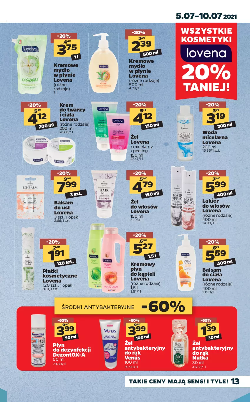 Gazetka promocyjna Netto - Gazetka spożywcza - ważna 05.07 do 10.07.2021 - strona 13 - produkty: Balsam do ciała, Balsam do ust, Krem do twarzy, Lakier, Lakier do włosów, Mydło, Mydło w płynie, Peeling, Płatki kosmetyczne, Płyn do kąpieli, Venus, Woda, Woda micelarna