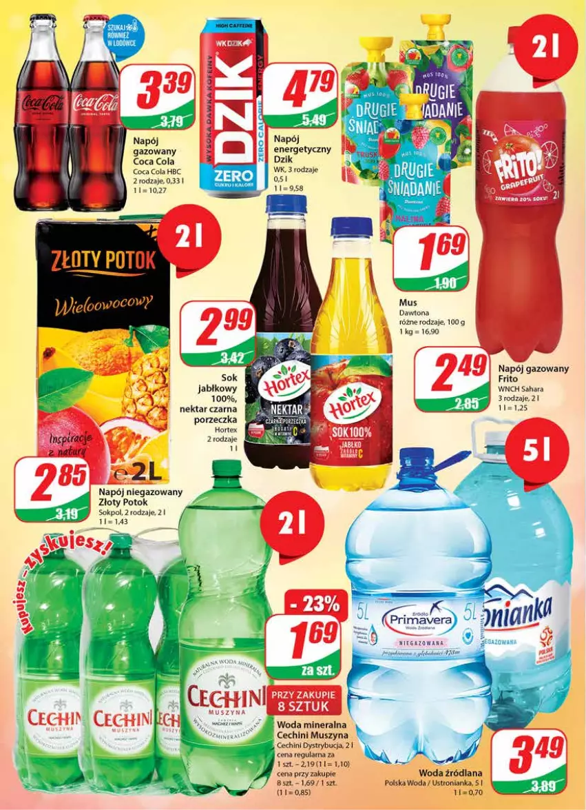 Gazetka promocyjna Dino - Gazetka - ważna 10.08 do 16.08.2022 - strona 2 - produkty: Dawtona, Hortex, LANA, Mus, Napój, Napój gazowany, Napój niegazowany, Nektar, Por, Sok, Szyna, Woda, Woda mineralna