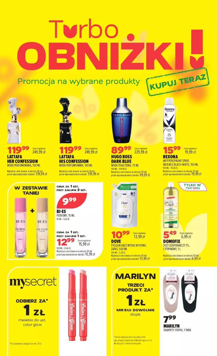 Gazetka promocyjna Drogerie Natura - Gazetka Drogerie Natura - ważna 25.08 do 07.09.2026 - strona 2 - produkty: Antyperspirant, Dove, Fa, Hugo Boss, Karp, Lack, Marilyn, Mydło, Mydło w płynie, Ocet, Perfum, Rexona, Top, Woda, Woda perfumowana, Woda toaletowa