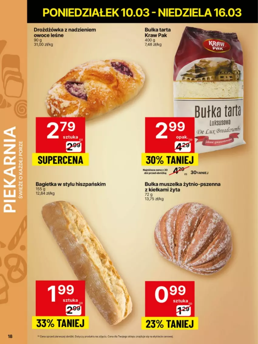 Gazetka promocyjna Delikatesy Centrum - NOWA GAZETKA Delikatesy Centrum od 10 marca! 10-16.03.2025 - ważna 10.03 do 16.03.2025 - strona 18 - produkty: Bagietka, Bułka, Bułka tarta, Mus, Owoce, Rum, Tarta