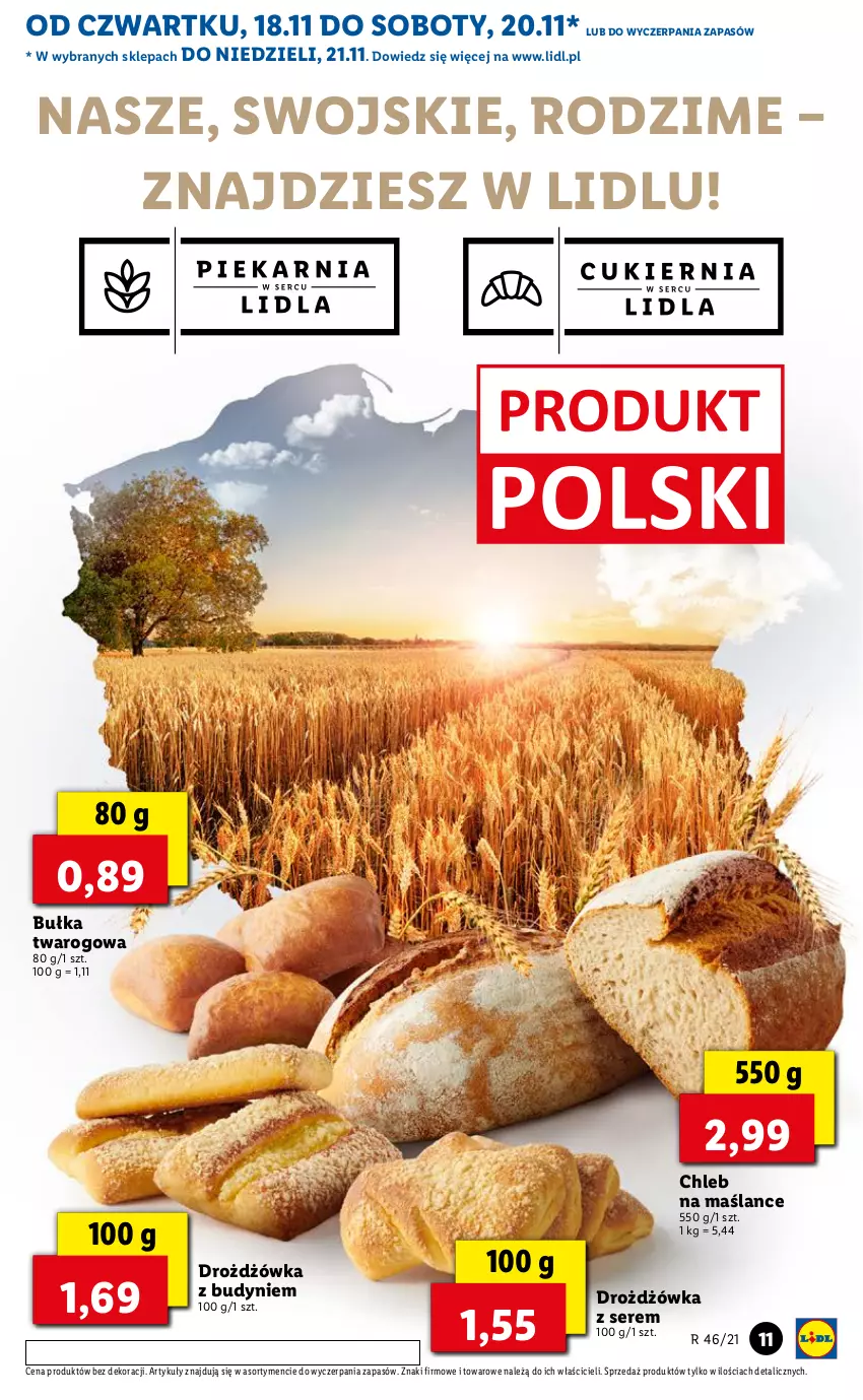 Gazetka promocyjna Lidl - GAZETKA OD 18.11 DO 21.11 - ważna 18.11 do 21.11.2021 - strona 11 - produkty: Bułka, Chleb, Ser