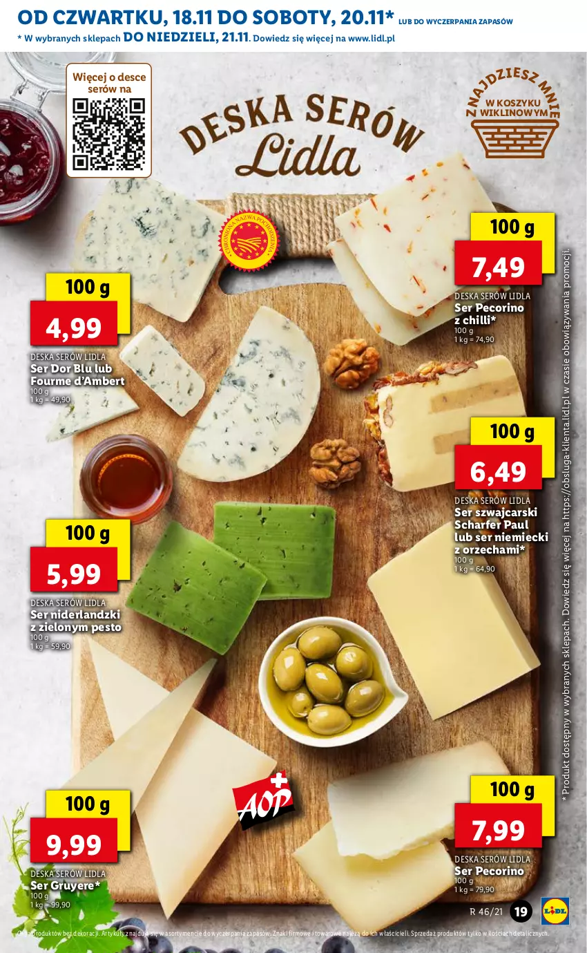 Gazetka promocyjna Lidl - GAZETKA OD 18.11 DO 21.11 - ważna 18.11 do 21.11.2021 - strona 19 - produkty: Cars, Deska serów, Kosz, Pecorino, Pesto, Ser