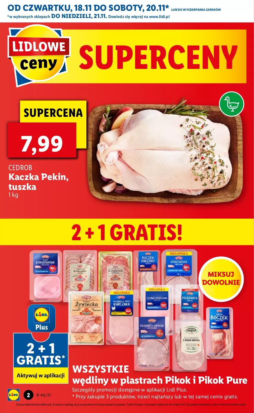 Gazetka promocyjna Lidl - GAZETKA OD 18.11 DO 21.11 - ważna 18.11 do 21.11.2021 - strona 2 - produkty: Gra, Kaczka, PIKOK, Pur, Tusz