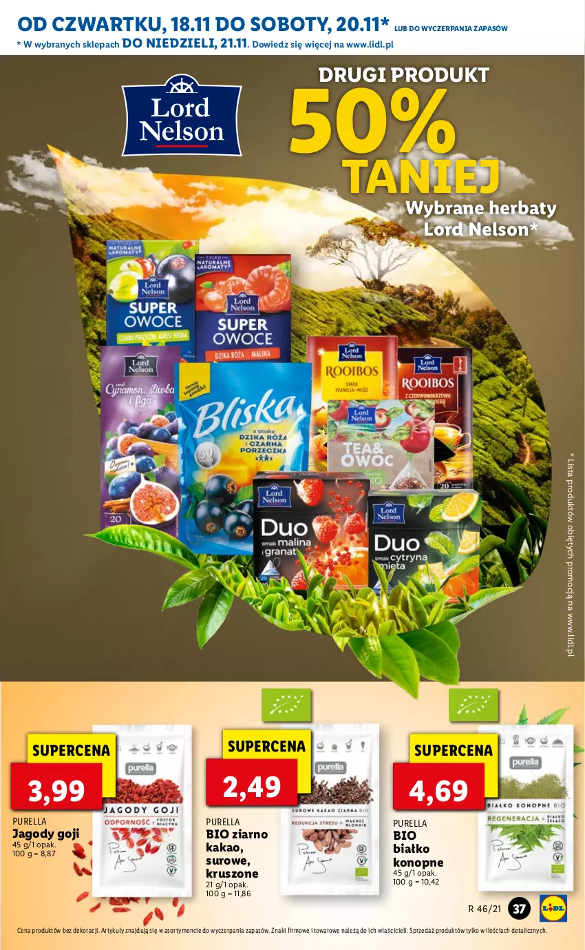 Gazetka promocyjna Lidl - GAZETKA OD 18.11 DO 21.11 - ważna 18.11 do 21.11.2021 - strona 37 - produkty: Jagody, Jagody goji, Kakao, Pur