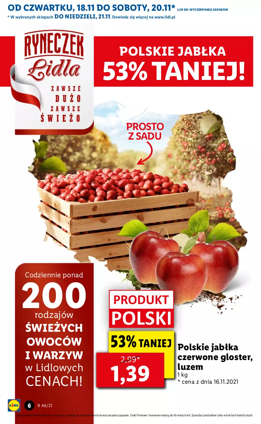 Gazetka promocyjna Lidl - GAZETKA OD 18.11 DO 21.11 - ważna 18.11 do 21.11.2021 - strona 6 - produkty: Jabłka