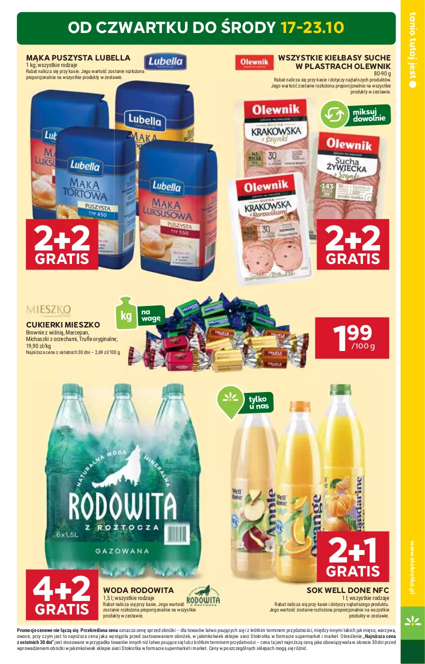 Gazetka promocyjna Stokrotka - Supermarket - ważna 17.10 do 23.10.2024 - strona 3 - produkty: Bell, Bella, Cukier, Cukierki, Gra, HP, Lubella, Mąka, Olewnik, Sok, Woda