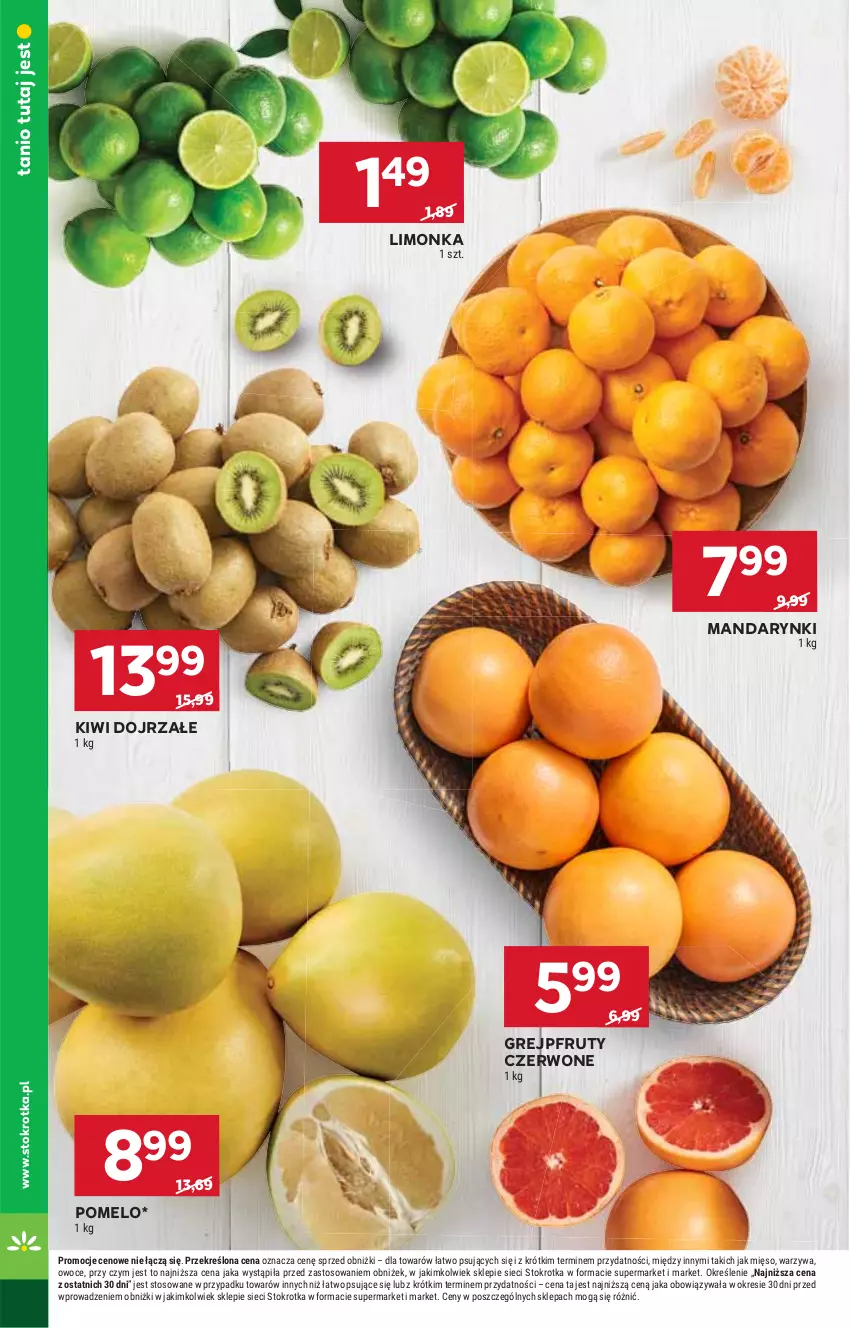 Gazetka promocyjna Stokrotka - Supermarket - ważna 17.10 do 23.10.2024 - strona 6 - produkty: Grejpfrut, HP, Kiwi, Limonka, Mandarynki, Pomelo