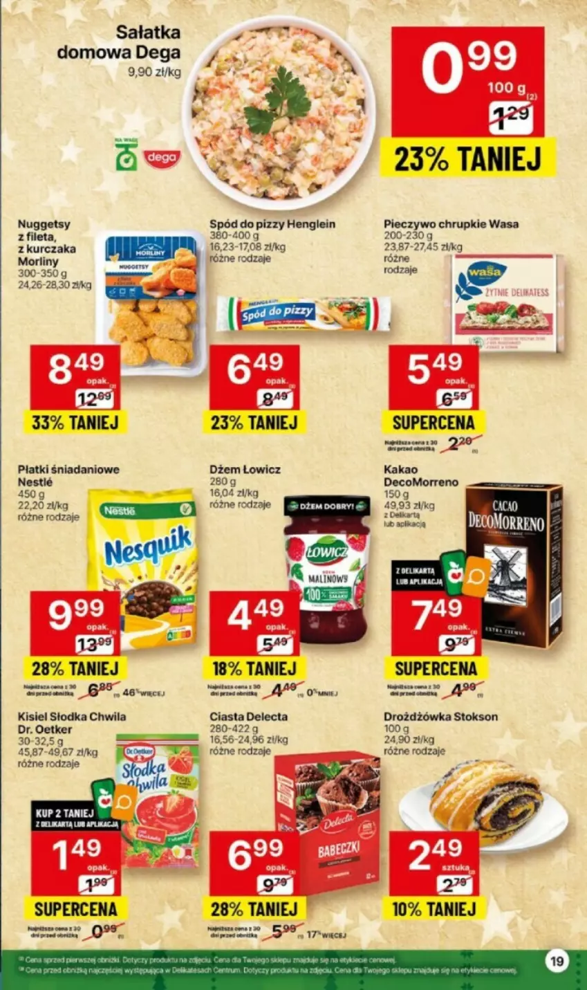 Gazetka promocyjna Delikatesy Centrum - ważna 16.11 do 22.11.2023 - strona 11 - produkty: Chrupki, Danio, Dega, Delecta, Dr. Oetker, Dżem, Kakao, Kisiel, Kurczak, Morliny, Nesquik, Piec, Pieczywo, Pieczywo chrupkie, Sałat, Sałatka, Słodka Chwila, Spód do pizzy, Wasa