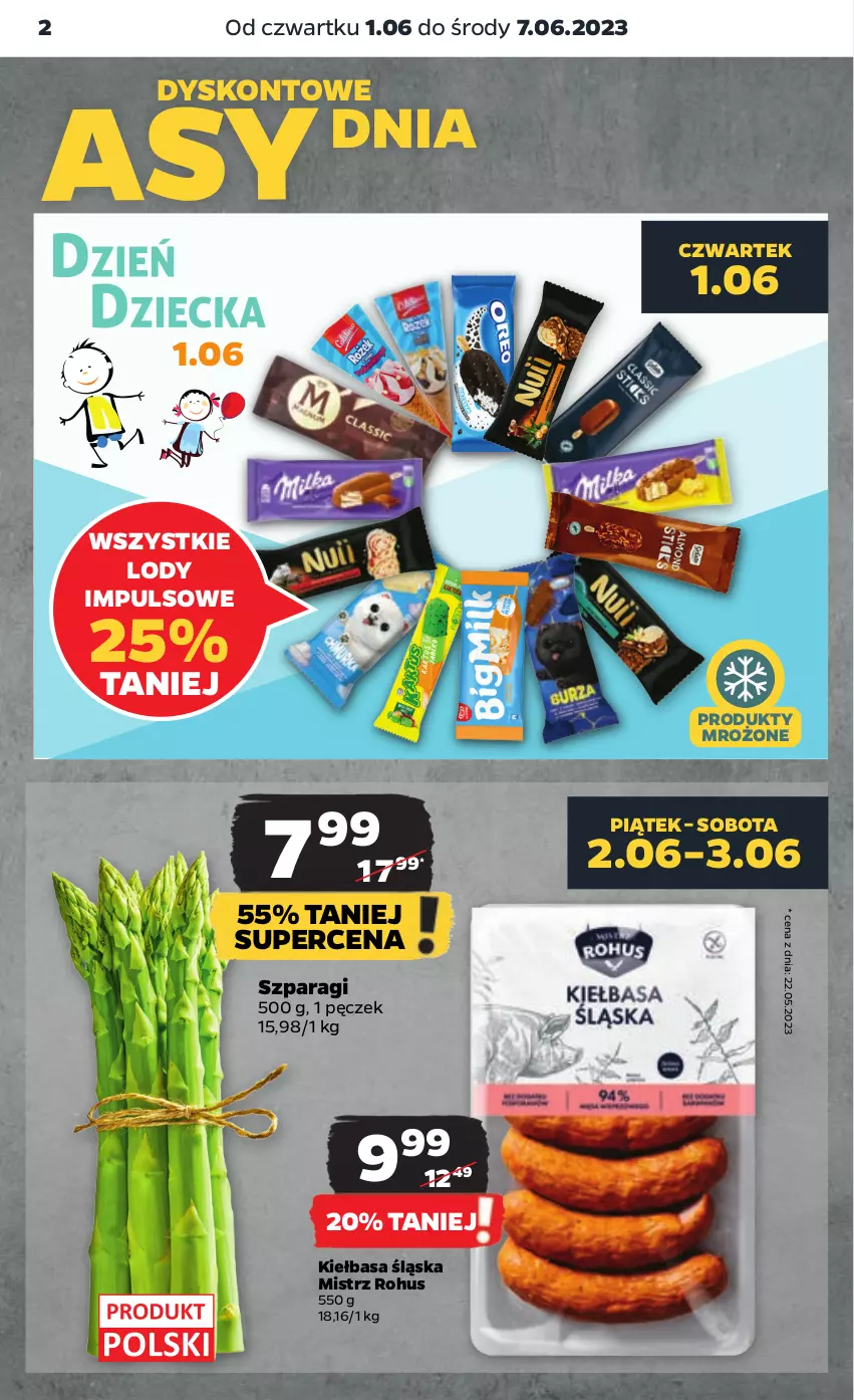 Gazetka promocyjna Netto - Artykuły spożywcze - ważna 01.06 do 07.06.2023 - strona 2 - produkty: Kiełbasa, Kiełbasa śląska, Lody, Produkty mrożone