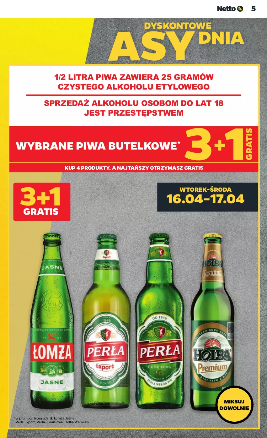 Gazetka promocyjna Netto - Artykuły spożywcze - ważna 15.04 do 20.04.2024 - strona 5 - produkty: Gra, Perła, Piwa, Por