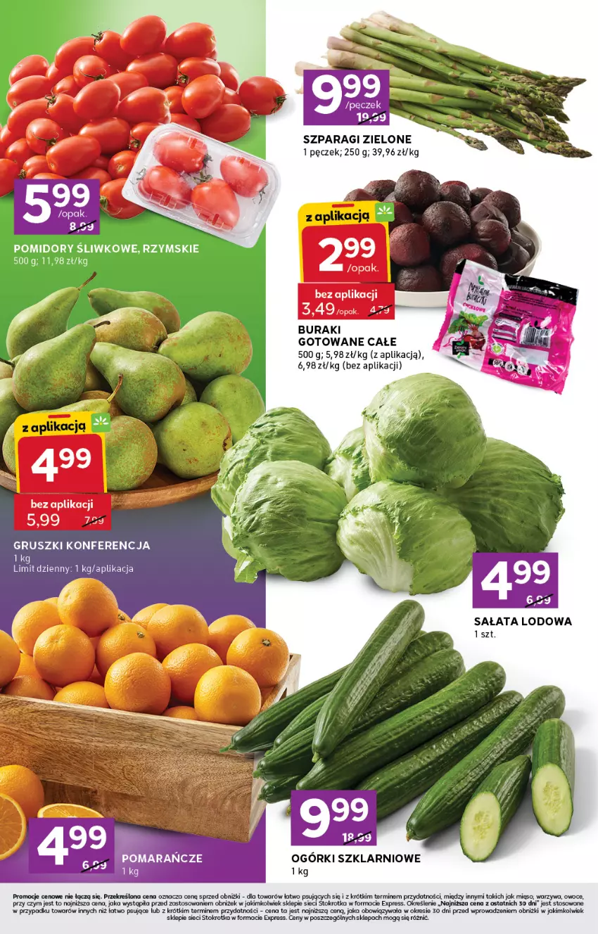 Gazetka promocyjna Stokrotka - Stokrotka Express - ważna 12.03 do 18.03.2026 - strona 2 - produkty: Buraki, Gruszki, Mięso, Owoce, Pomidory, Sałat, Sałata lodowa, Warzywa