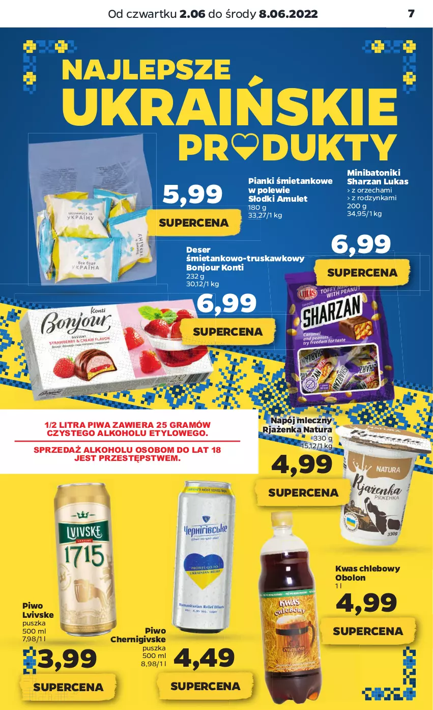 Gazetka promocyjna Netto - Gazetka spożywcza 2.06-8.06 - ważna 02.06 do 08.06.2022 - strona 7 - produkty: Baton, Chleb, Deser, Gra, Mule, Napój, Napój mleczny, Piwa, Piwo, Ser, Tonik