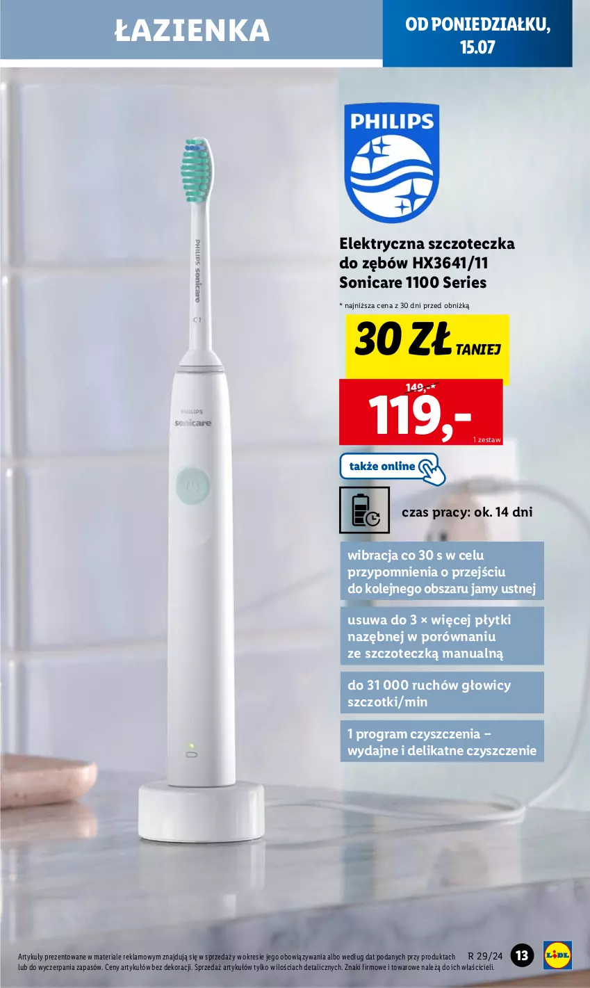 Gazetka promocyjna Lidl - GAZETKA - ważna 15.07 do 21.07.2024 - strona 13 - produkty: Elektryczna szczoteczka, Gra, Olej, Por, Ser, Szczoteczka, Szczoteczka do zębów