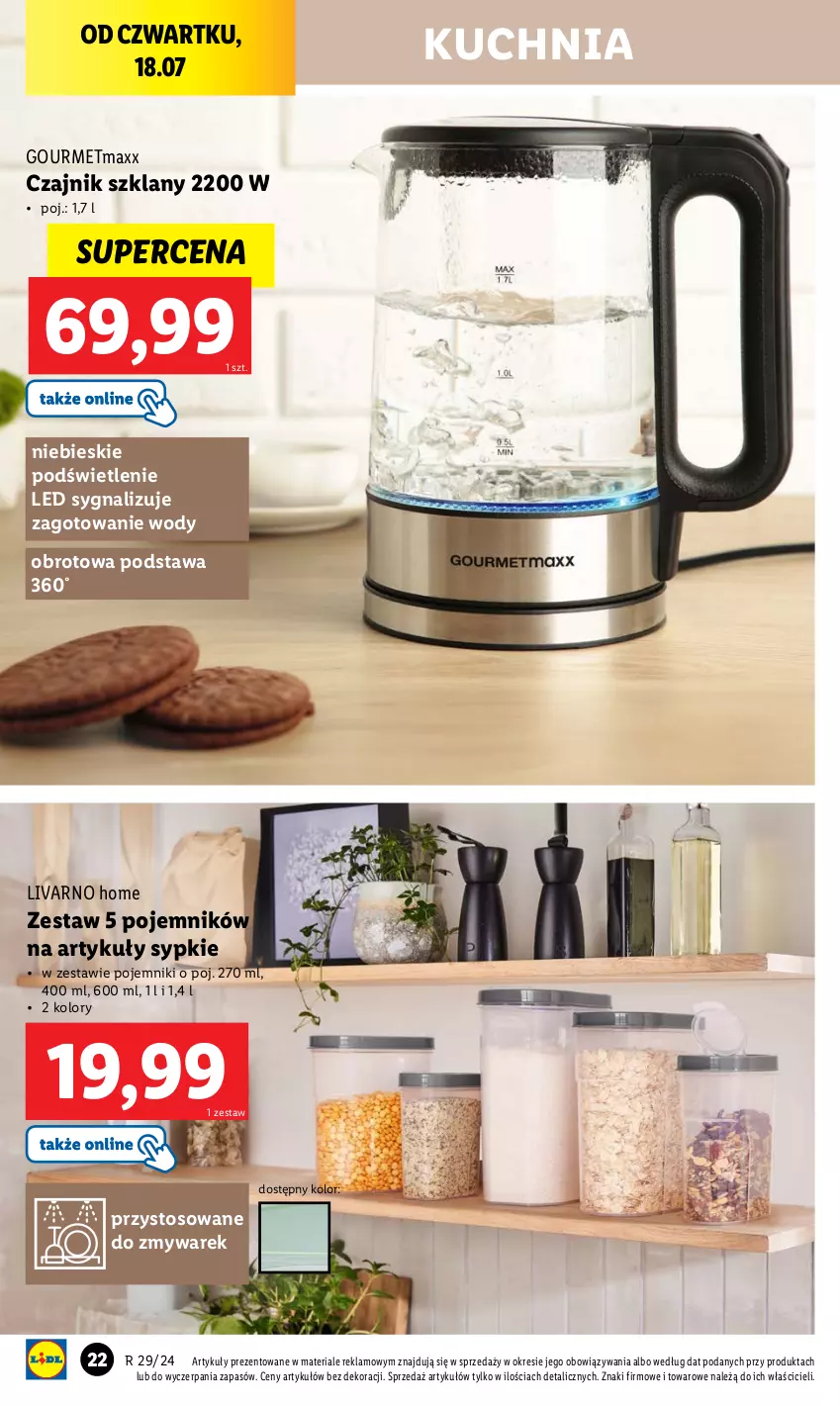 Gazetka promocyjna Lidl - GAZETKA - ważna 15.07 do 21.07.2024 - strona 22 - produkty: Czajnik, Ivar, Kuchnia, Pojemnik