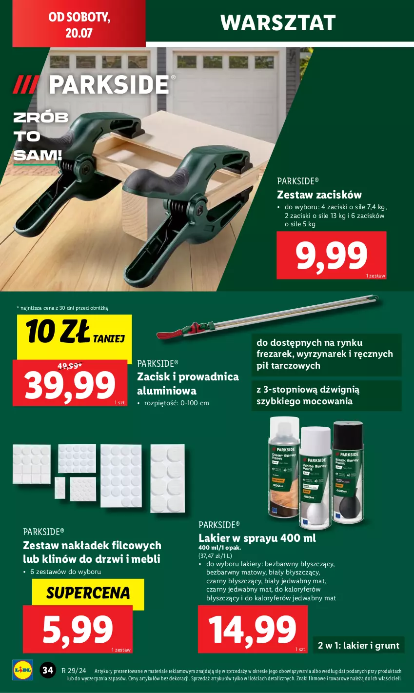 Gazetka promocyjna Lidl - GAZETKA - ważna 15.07 do 21.07.2024 - strona 36 - produkty: Drzwi, Dźwig, Grunt, Lakier, Parkside, Top