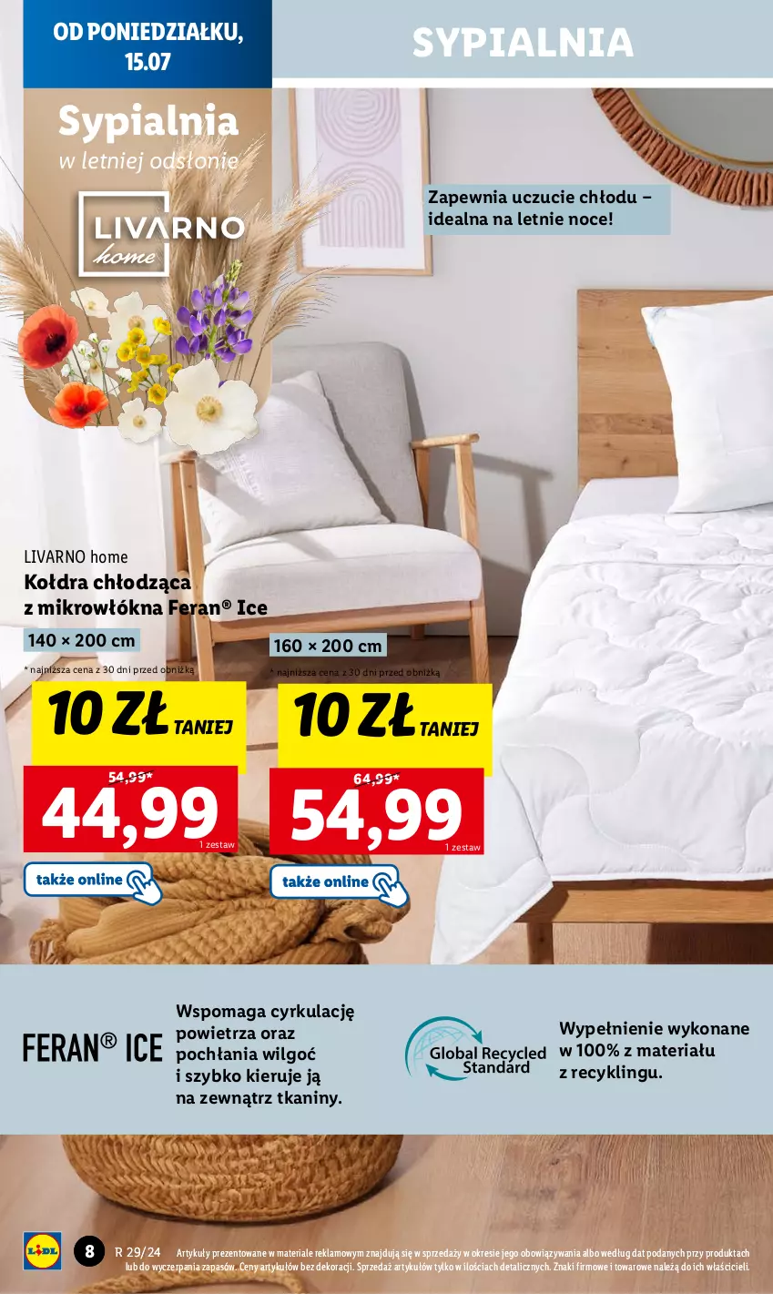 Gazetka promocyjna Lidl - GAZETKA - ważna 15.07 do 21.07.2024 - strona 8 - produkty: Ivar, Kołdra, LG, Sypialnia