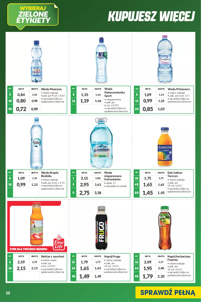 Gazetka promocyjna Makro - [Oferta specjalna] Kupuj więcej płać mniej - ważna 04.05 do 31.05.2022 - strona 10 - produkty: Mus, Nałęczowianka, Napój, Nektar, Por, Prima, Primavera, Sok, Sport, Szyna, Woda, Woda niegazowana