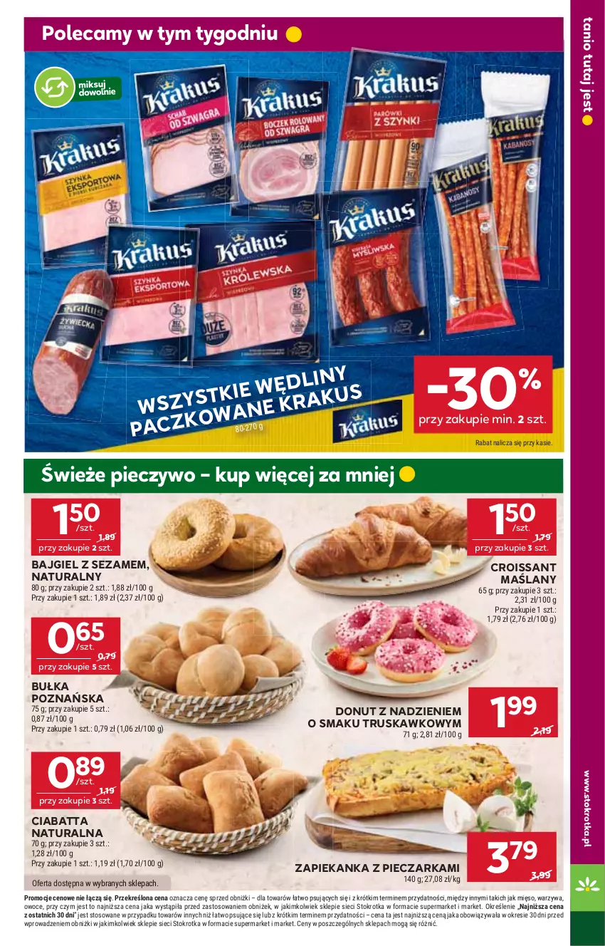 Gazetka promocyjna Stokrotka - Supermarket - ważna 24.07 do 30.07.2025 - strona 11 - produkty: Bułka, Ciabatta, Croissant, Donut, Mięso, Owoce, Piec, Pieczarka, Pieczywo, Sezam, Warzywa, Zapiekanka