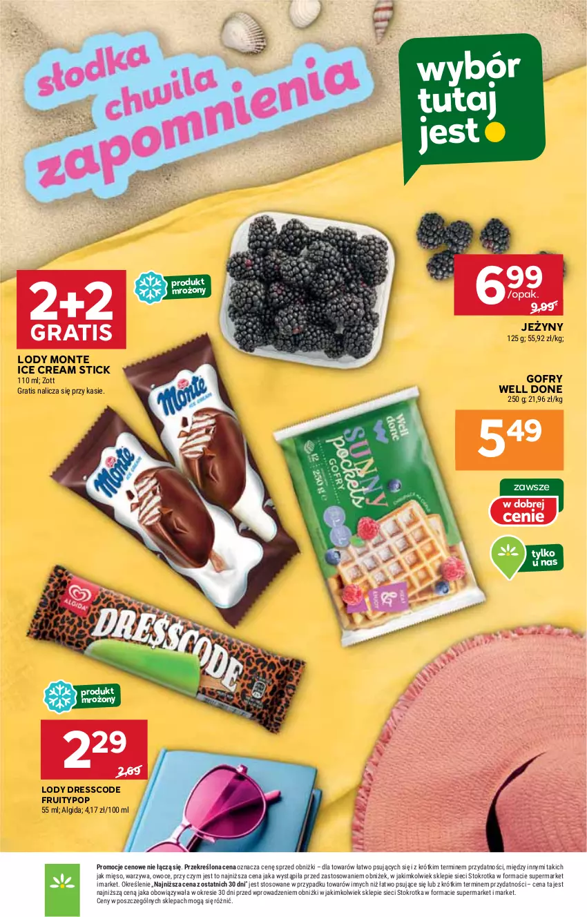 Gazetka promocyjna Stokrotka - Supermarket - ważna 24.07 do 30.07.2025 - strona 29 - produkty: Dres, Gofry, Gra, HP, Jeżyny, Lody, Monte