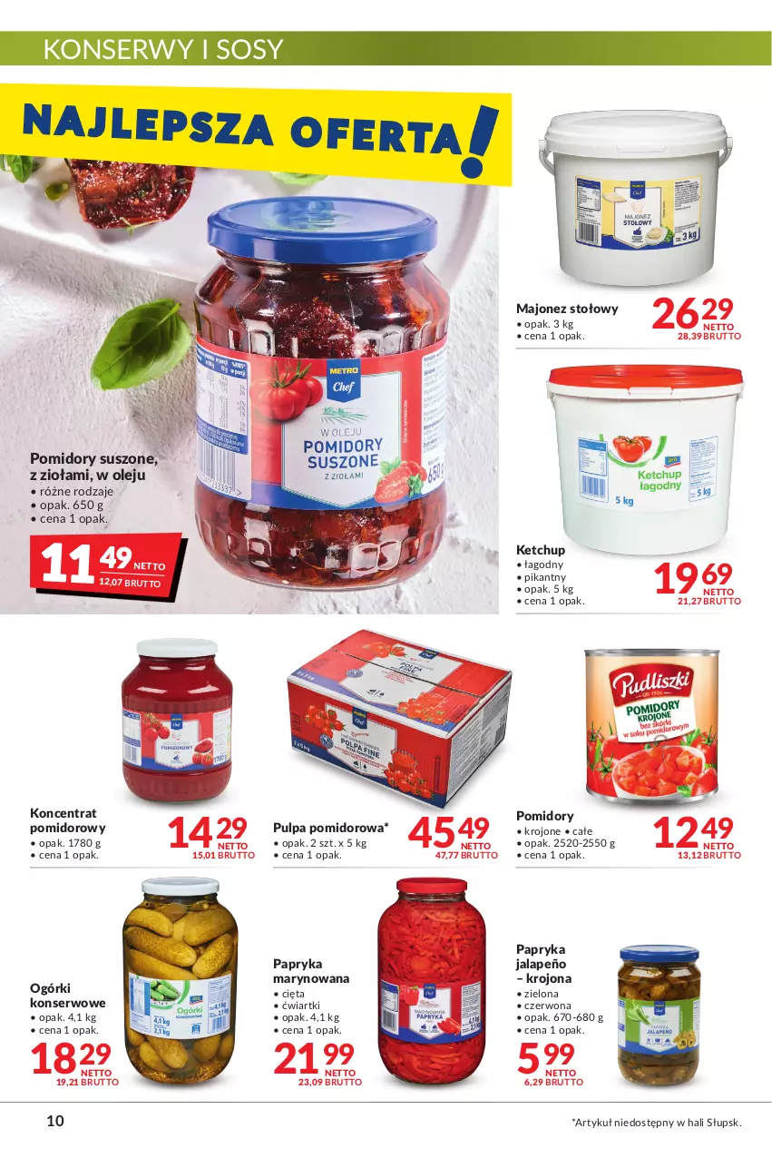 Gazetka promocyjna Makro - [Oferta promocyjna] Artykuły spożywcze i przemysłowe - ważna 27.12.2021 do 05.01.2022 - strona 10 - produkty: Ketchup, Koncentrat pomidorowy, Majonez, Ogórki konserwowe, Olej, Papryka, Papryka jalapeño, Papryka marynowana, Pomidory, Pulpa pomidorowa, Ser, Sos