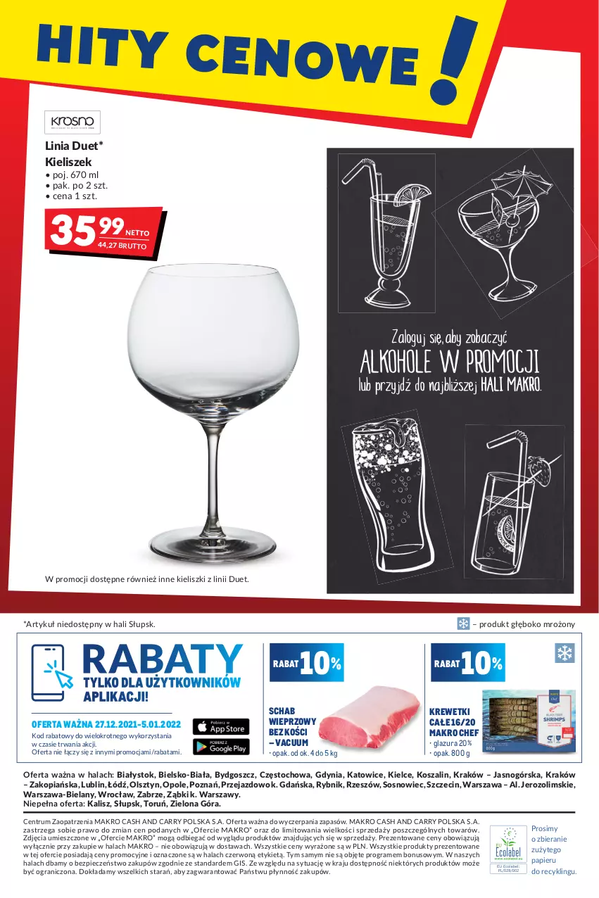 Gazetka promocyjna Makro - [Oferta promocyjna] Artykuły spożywcze i przemysłowe - ważna 27.12.2021 do 05.01.2022 - strona 24 - produkty: Glazura, Gra, Kieliszek, Kosz, Krewetki, Lazur, Papier, Piec, Rum, Schab wieprzowy, Sos, Szal