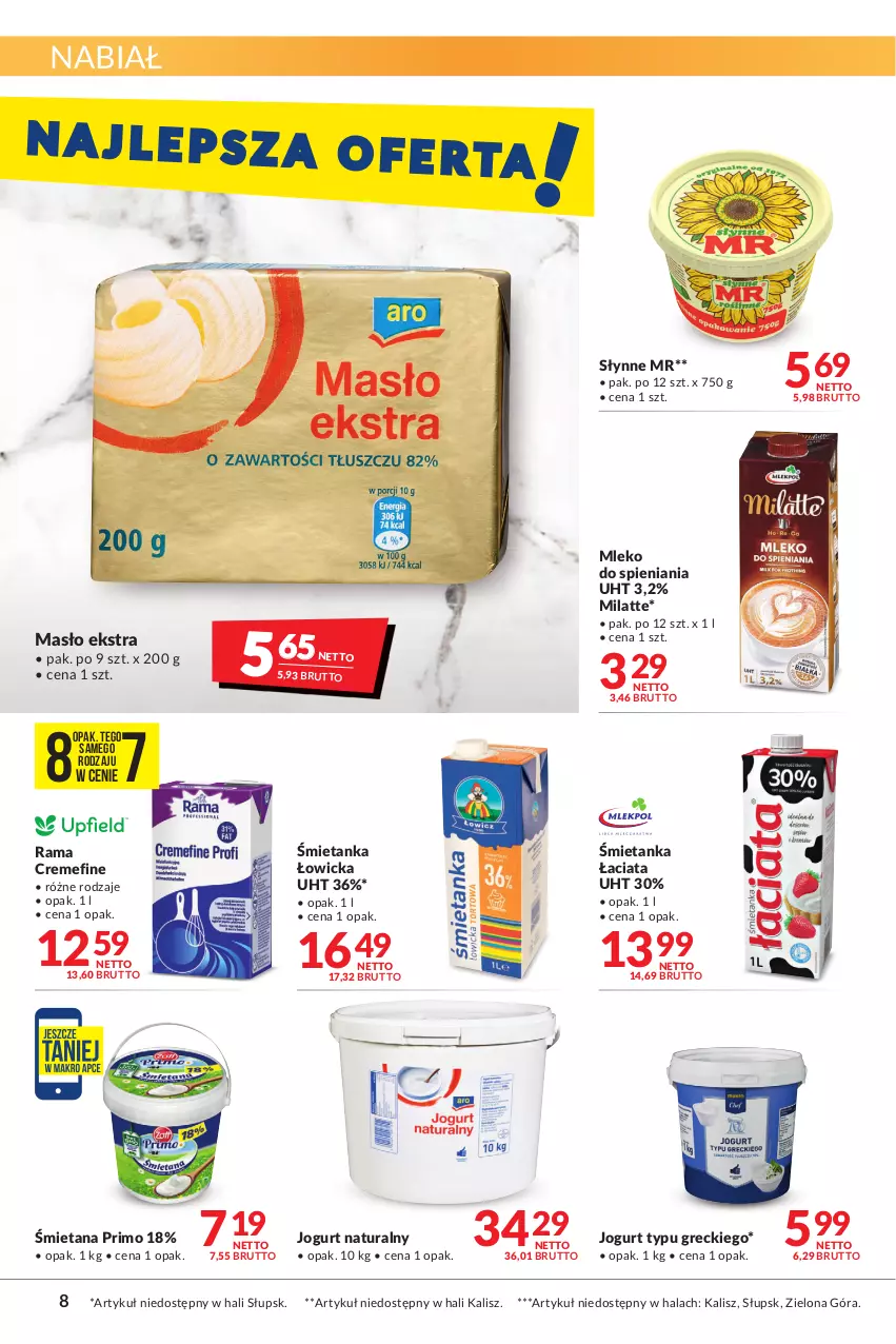 Gazetka promocyjna Makro - [Oferta promocyjna] Artykuły spożywcze i przemysłowe - ważna 27.12.2021 do 05.01.2022 - strona 8 - produkty: Jogurt, Jogurt naturalny, Masło, Mleko, Rama, Słynne