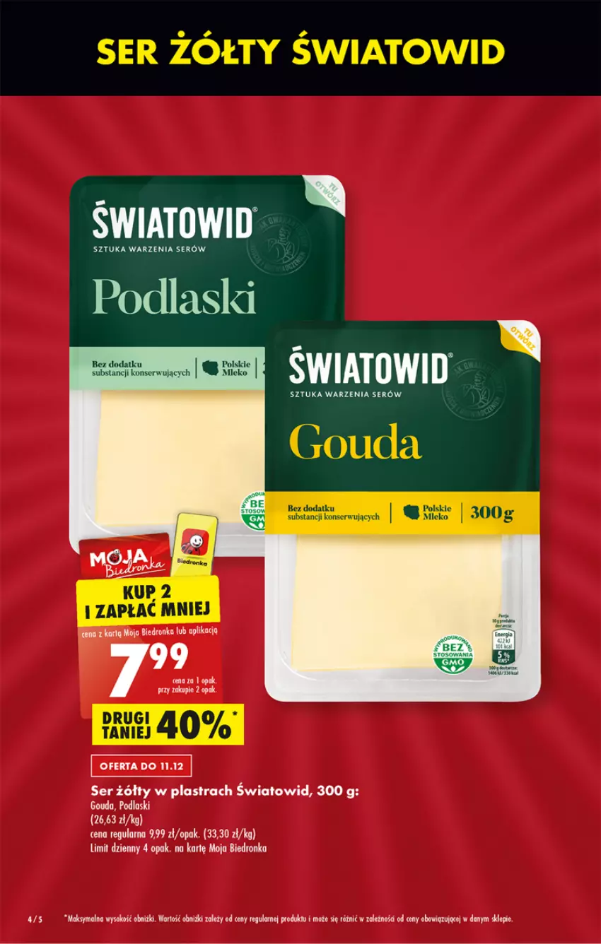 Gazetka promocyjna Biedronka - Gazetka - Biedronka.pl - ważna 08.12 do 14.12.2022 - strona 4 - produkty: Dron, Gouda, Obrus, Podlaski, Ser, Sok