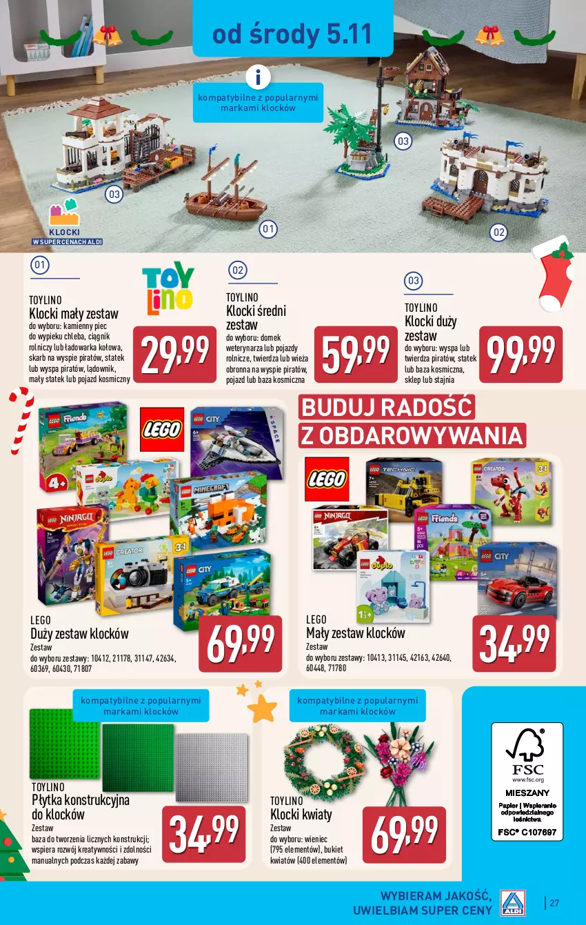 Gazetka promocyjna Aldi - Pełna oferta - ważna 03.11 do 08.11.2025 - strona 27 - produkty: Bukiet, Chleb, Klocki, LEGO, Piec, Płytka, Pojazd, Warka, Wieniec