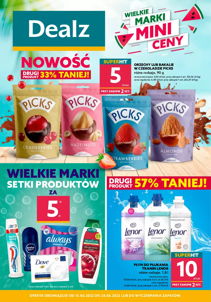 Gazetka promocyjna Dealz - NOWA GAZETKAWielkie Marki Mini Ceny - ważna 15.06 do 28.06.2022 - strona 1 - produkty: Lenor, Płyn do płukania