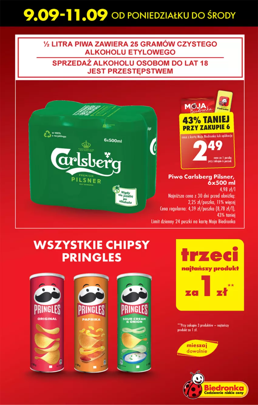 Gazetka promocyjna Biedronka - Od poniedzialku - ważna 09.09 do 14.09.2024 - strona 13 - produkty: Carlsberg, Chipsy, Dron, Gra, Piwa, Piwo, Pringles