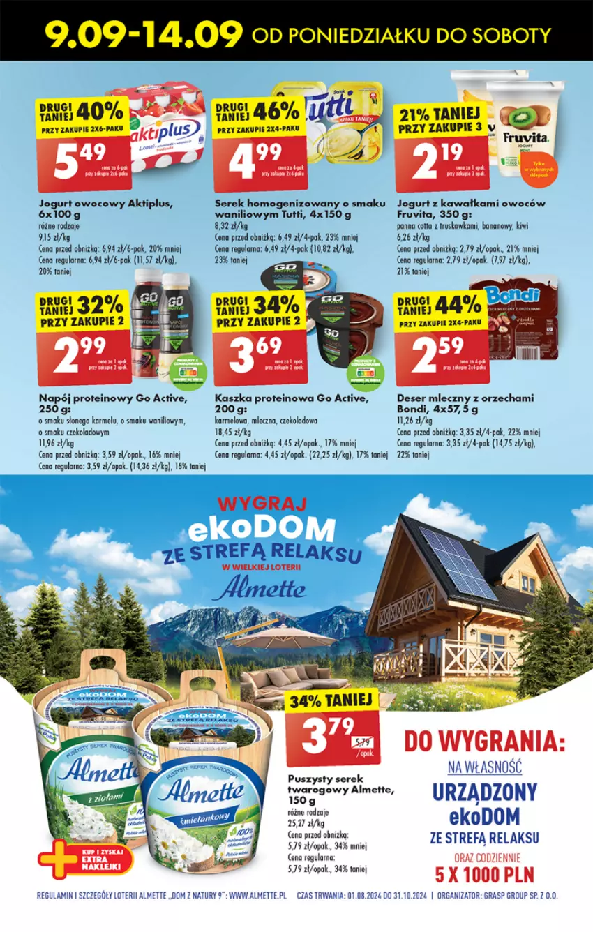 Gazetka promocyjna Biedronka - Od poniedzialku - ważna 09.09 do 14.09.2024 - strona 41 - produkty: Aktiplus, Almette, Deser, Deser mleczny, Fa, Gra, Jogurt, Kawa, Kiwi, Napój, Ser, Serek, Serek homogenizowany